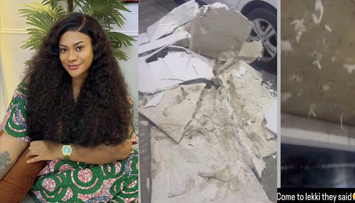 Actress Nkechi Blessing Narrowly Escapes Ceiling Collapse
